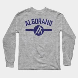 Algorand ALGO Crypto Coin Blue Vintage Athletic Long Sleeve T-Shirt